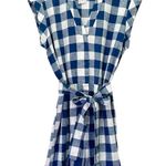 J.Crew NWT  Linen Blend Tie Waist Shorts Romper Blue Gingham Check Size 8 NEW Photo 4