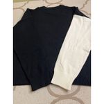 Elan  LOVE Colorblock Black White Long Sleeve Pullover Sweater, Size Large Photo 11