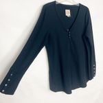 Chaser Waffle Knit Pullover Black Thermal Tunic Sweater Size XL Photo 4