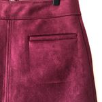 Loft Burgundy Suede Mini Skirt Photo 4