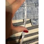 Free People Distressed Denim Jacket Light Wash Frayed Pockets Button Front Women Photo 6