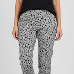 Joseph Ribkoff  Straight Leg Black & White Dot Patterned Pants Women's Size 14 Photo 0