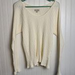 Knox Rose cream ribbed long sleeve scoop neck tee size medium P2 Photo 3