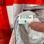 Suvimuga Women’s Long Sleeve V Neck Plaid Print Tee Shirt Red Grey & White NWOT Photo 4