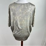 White House | Black Market Metallic Dolman Sleeve V-Neck Top Size M Casual Dressy Photo 2