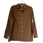 Hinson Wu Nadia Long Sleve linen tunic Caramel Sz S Lagenlook coastal luxury Brown Photo 0