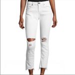 Rag and Bone White Distressed Dre Capri Pants Photo 2