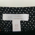 LC Lauren Conrad Black White Dot Print Square Neck Long Sleeve Blouse Top XS Photo 1