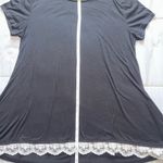 Black Mini Dress With Lace Trim Size Large Photo 4
