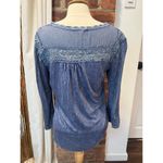 Solitaire Anthropologie  Embroidered Button Down boho Rayon top Photo 2
