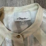 3.1 Phillip Lim  Sheer blous ruffle trim long sleeve ivory top size 2 Photo 2