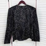 Vintage 80s R&K Evening Floral Glittered Velvet Jacket Black Gold 14 Photo 7