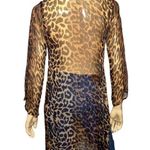 Akaru Women’s Size M Brown Black Leopard Animal Print Beaded V Photo 3