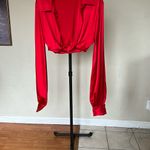 House Of CB  'Laraine' Cherry‎ Silk Blouson Top NWOT size M Photo 9