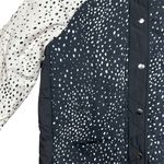 Saltwater Luxe Women's XS Black Polka Dot Puffer Jacket Mid-Length Photo 3