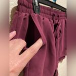 Woman’s Short Shorts Burgundy Color Front Pockets Pre Photo 1