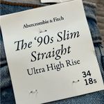 Abercrombie & Fitch NWT 90s Ultra High Rise Crossover Waist Slim Straight | 18S Photo 9