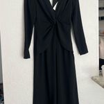 Self Portrait  black twist front quarter sleeve open back cropped jumpsuit NWT 4 Photo 7