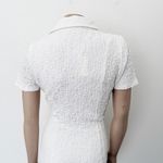 Anthropologie [] White Textured Collared Short Sleeve Midi Shirt Dress NWT Large Photo 4