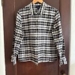 Charter Club 90s Vintage | Raw Silk Black and White Plaid Maxi Skirt Set Size 10 Photo 1