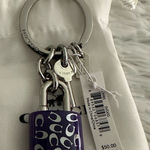Coach New  63985 F63985 KeyChain Key Fob‎ Ring Purple Lock And Key Charm SHW Photo 0