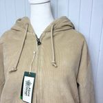 Alpine Design  Tan Sandy Clay 100%Organic Cotton Corduroy Quilted hooded Jacket L Photo 11