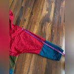 VTG LL Bean Aztec Anorak Pullover Rain Jacket Kangaroo Pocket Red Size L Photo 8