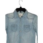 American Eagle ‎ Women's Jacket Vintage Studded Chambray Snap Pocket Pearl Size 2 Photo 1