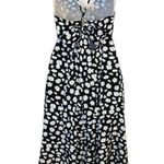 SheIn Black Tie Back Daisy Print Cami Midi Dress Size Medium Photo 2
