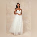 Lulus LULU’S Ethereal Romance White Sleeveless Embroidered Bustier Maxi Dress Photo 3