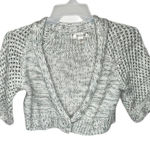Decree ‎ Cropped Cardigan Sweater Gray Photo 0