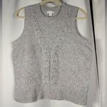 Charter Club Grey Knit Pearl Sleeveless Sweater Vest Medium Photo 6