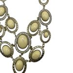 American Vintage Glam Vintage Cream Gold Tone Bubble Acrylic Bead Bib Necklace Photo 4