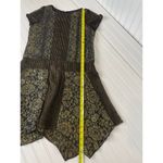 Anna Sui Nevan Dress Black & Yellow Floral Brocade Asymmetrical Mini Size 2 Photo 4