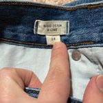 Madewell  Rigid A line Distressed Raw Hem Mini Denim Skirt 24 Photo 2