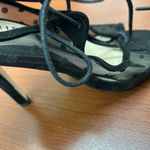 Torrid Black Polka Dot Mesh Lace Up Heels size 6 EUC Photo 4