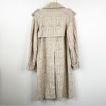 Farm Rio Pineapple Eyelet Trench Coat Womens XS Tan Khaki Cotton Button Front Photo 4