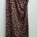 SheIn Brown and Cream Maxi Pencil Skirt with Ruched Slit Photo 0