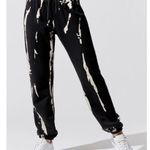 Pam & Gela  bleach tie dye gym sweatpants in black/cream joggers M Marble Photo 0