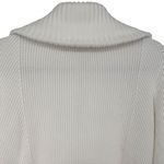 Ralph Lauren Lauren  Women's White Ribbed Full Zip Cowl Neck Sweater Size Large Photo 4