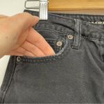 American Eagle  Black Raw Hem Denim Mini Skirt Hi Rise Festival Mini Womens 2 Photo 3