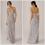 💕FAVORITE DAUGHTER💕 The Satin Blackberry Dress Poppy Floral Print Medium NWOT Blue Photo 4