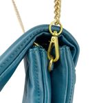 Fawn Design The Quilted Clutch Teal Matte Vegan Leather Crossbody Purse Blue Photo 6