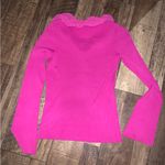 Oscar de la Renta Vintage  Y2K ruffle knit sweater vibrant pink designer fall Photo 4