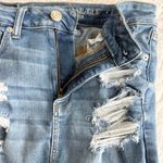 American Eagle Boho Distressed Denim Mini Skirt Size 6 Raw Hem Festival Stretch Photo 7