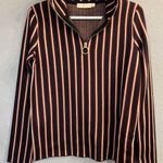 Tory Burch  pullover sweater quarter zip‎ red stripes PXS Photo 0