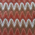 Judith March Coral, Tan and Cream Knit Zig Zag Striped Mini Dress Photo 12