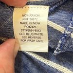 Blue Island  Strapless Smocked Dress Medium Blue White Stripes Ruffle Beachy Boho Photo 5