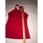Athleta Tankini Swim Top Tomato Red Size 32D/DD Modest High Neck Woven Straps Photo 5