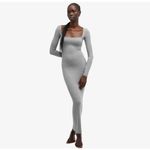 SKIMS  Grey Ribbed Long Sleeve Maxi Dress Photo 7